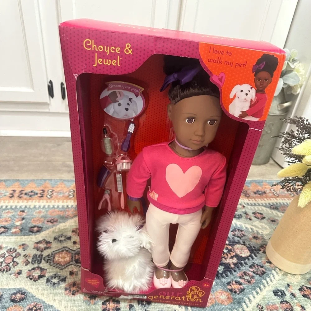 New Our Generation Choyce & Jewel 18-inch Doll, Maltese Puppy Dog & Accessories